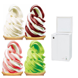 冷凍庫100L+アイス120個セット